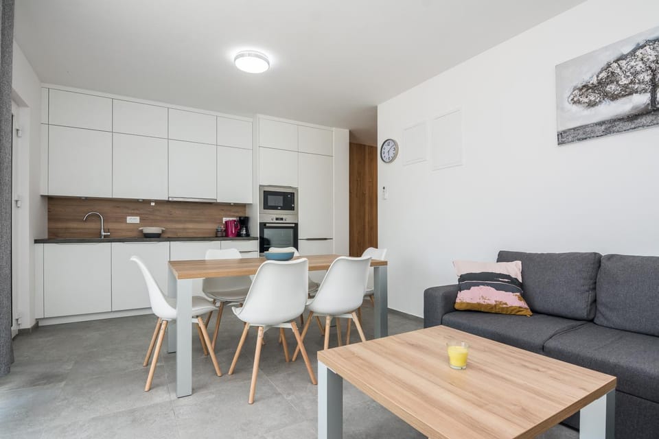 Coffee/tea facilities, Kitchen or kitchenette, Living room, Seating area, Dining area, minibar, pet friendly, stove, toaster