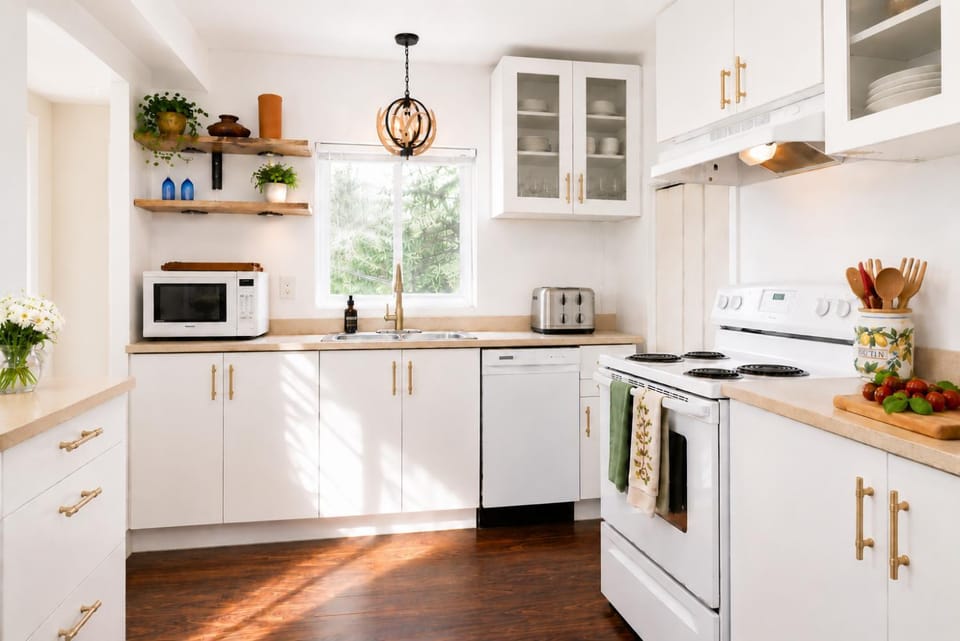 Coffee/tea facilities, Kitchen or kitchenette, dishwasher, oven, pet friendly, stove, toaster