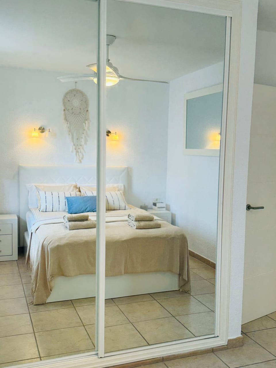 Bed, Photo of the whole room, Bedroom, towels, wardrobe