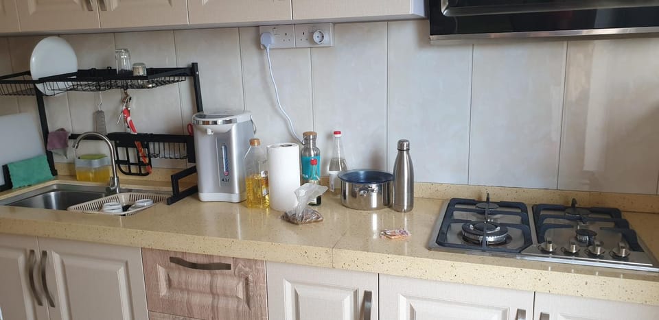 Kitchen or kitchenette, minibar, stove