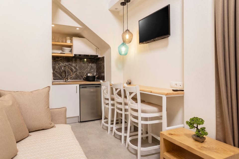 TV and multimedia, Kitchen or kitchenette, Living room, Seating area, Dining area, stove