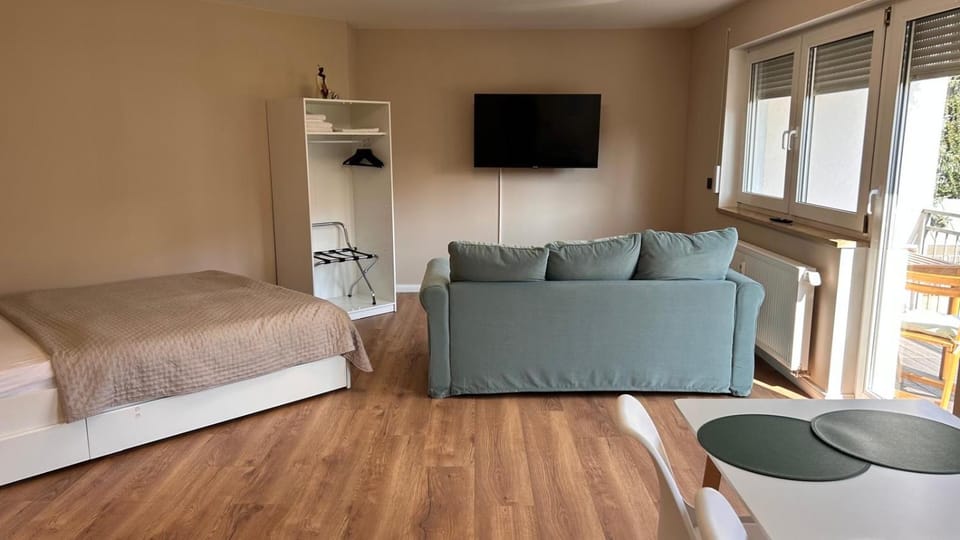 Communal lounge/ TV room, Bed, TV and multimedia, Living room, Seating area, Evening entertainment, Bedroom