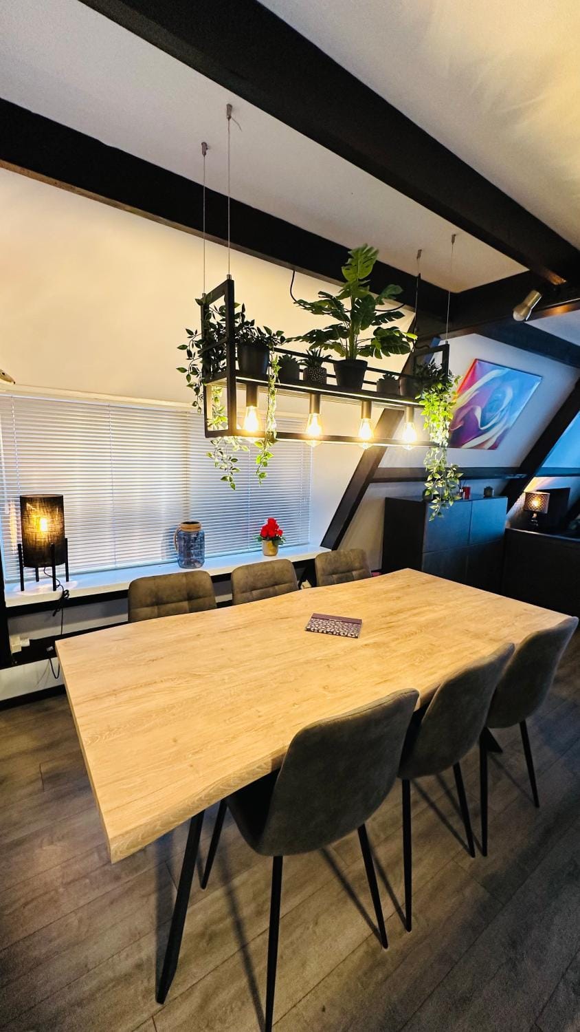 Property building, Living room, Dining area