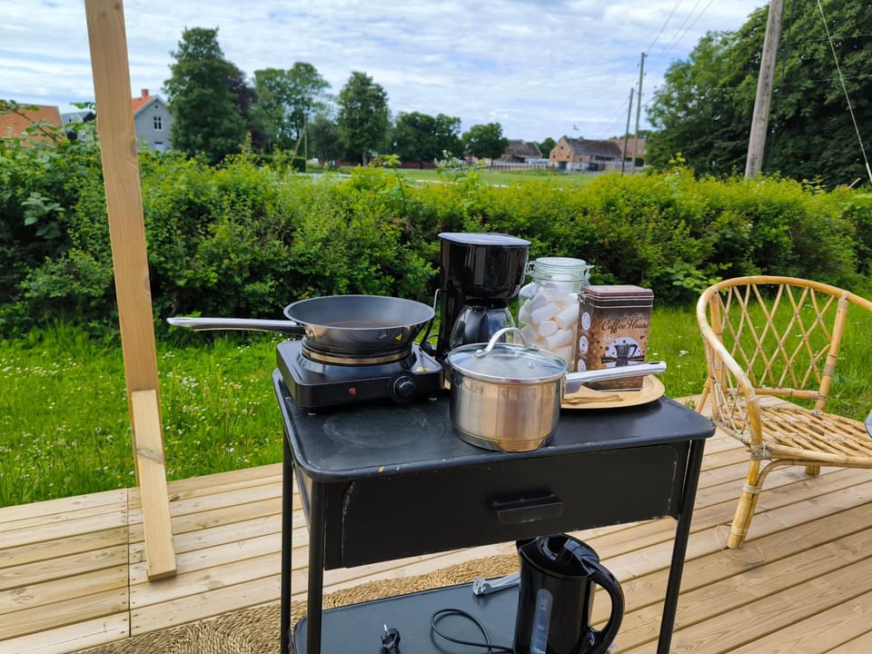 Luxury Tent with Restroom and shower, close to the Beach Luxury tent in Skåne County