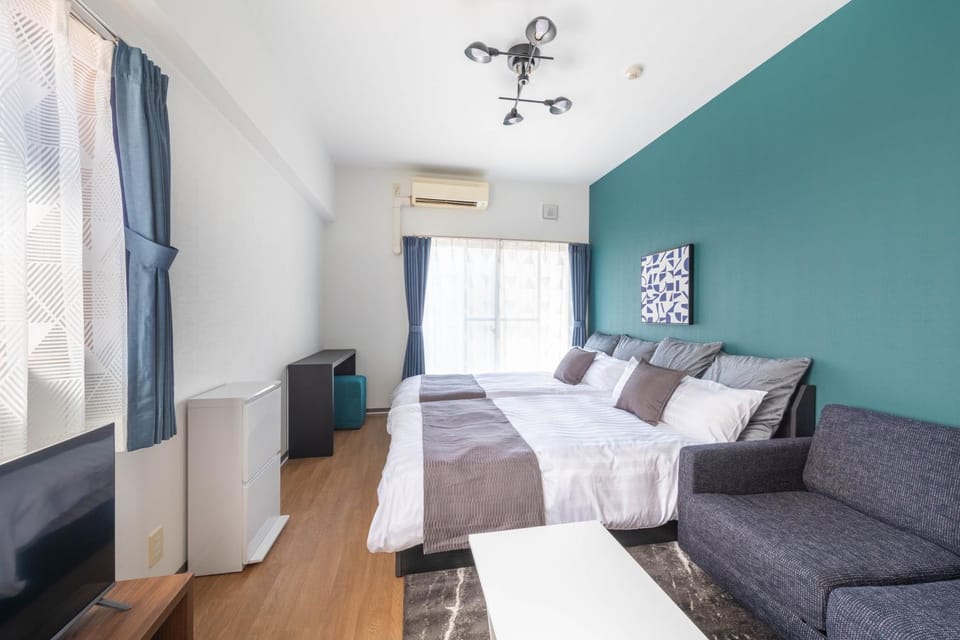 Bed, Photo of the whole room, Bedroom, air conditioner