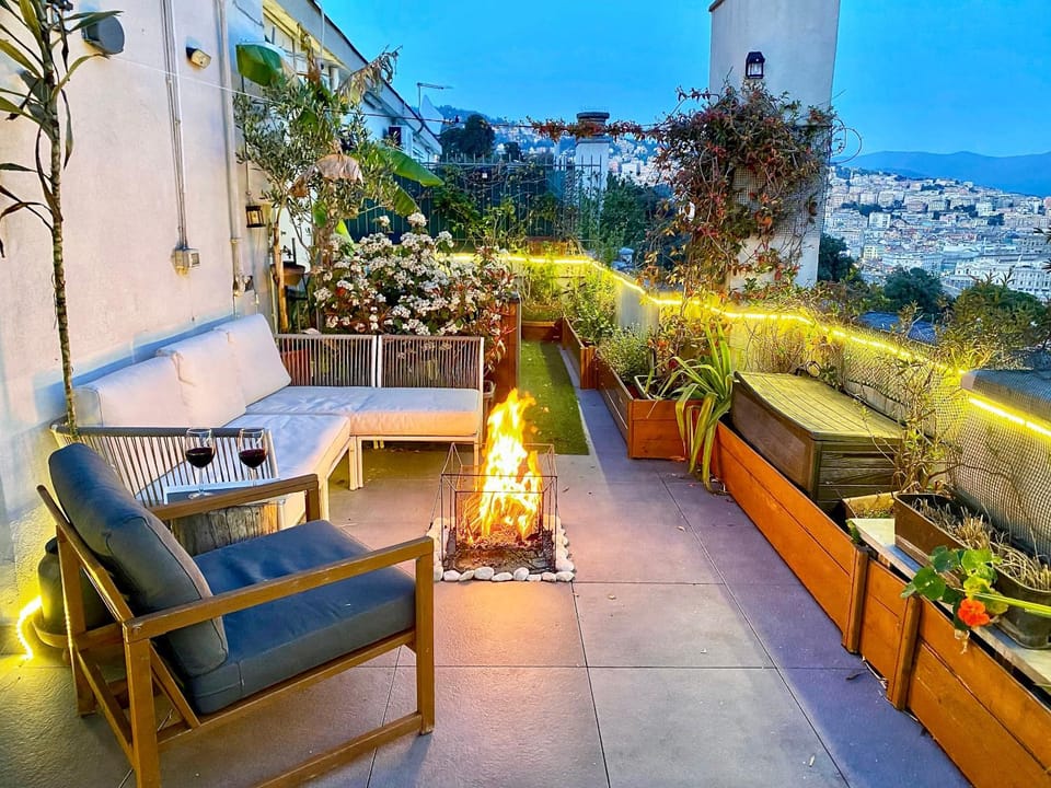 Property building, Patio, Day, View (from property/room), View (from property/room), Balcony/Terrace, Living room, Seating area, City view, City view, Garden view, Garden view, Landmark view, Landmark view, Mountain view, Mountain view, Sea view, Sea view