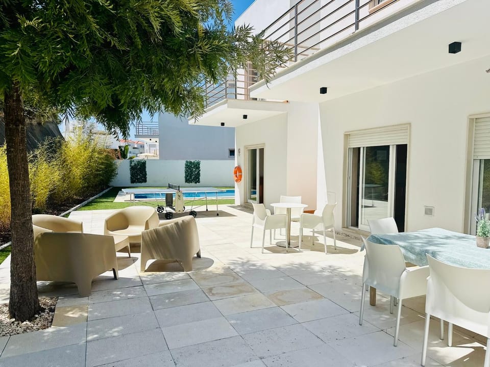 Property building, Patio, Day, View (from property/room), Balcony/Terrace, Living room, Dining area