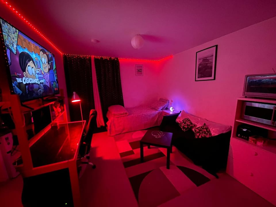 Communal lounge/ TV room, Bed, TV and multimedia, Photo of the whole room, Evening entertainment, Bedroom