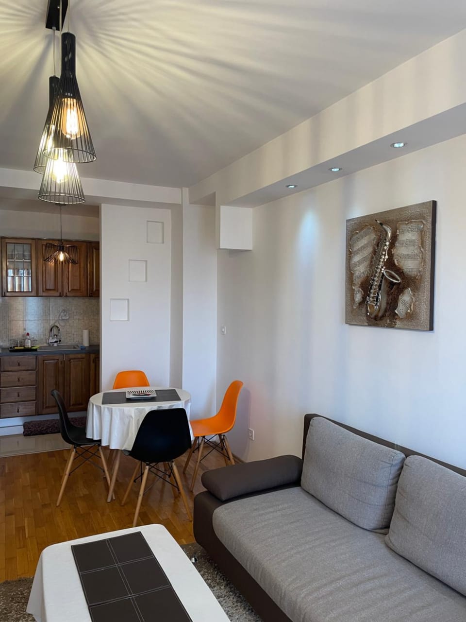 Kitchen or kitchenette, Living room, Dining area