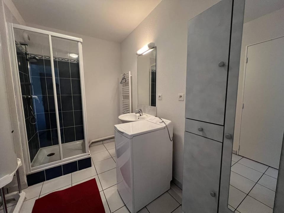 Shower, Bathroom, wardrobe, washing machine