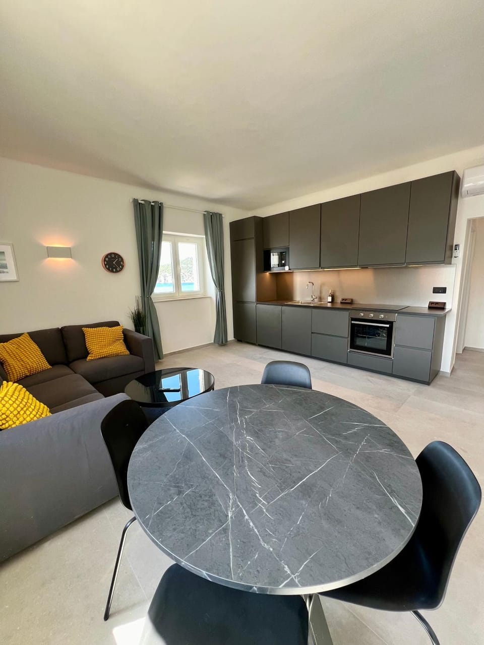 Living room, kitchen