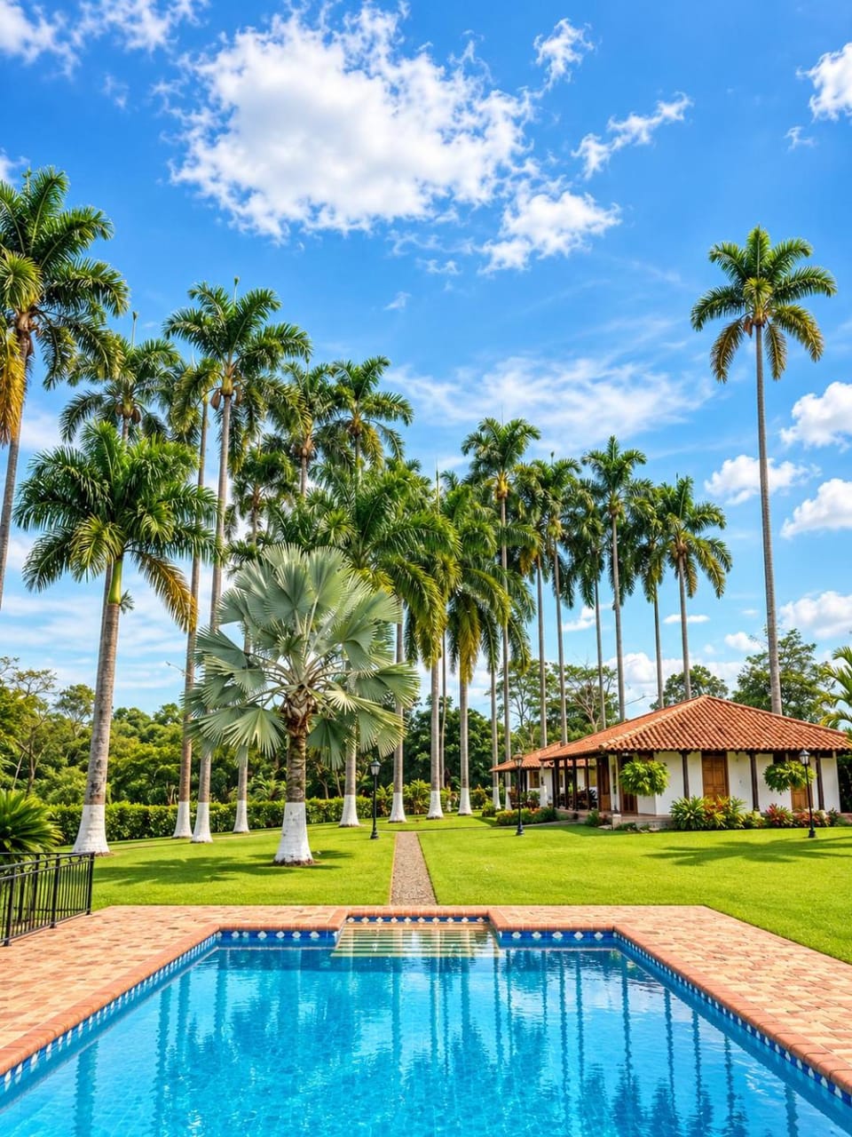 Property building, Natural landscape, Garden, Swimming pool