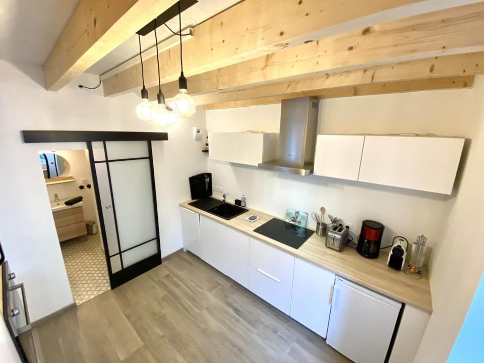 Coffee/tea facilities, Kitchen or kitchenette, minibar, stove, toaster