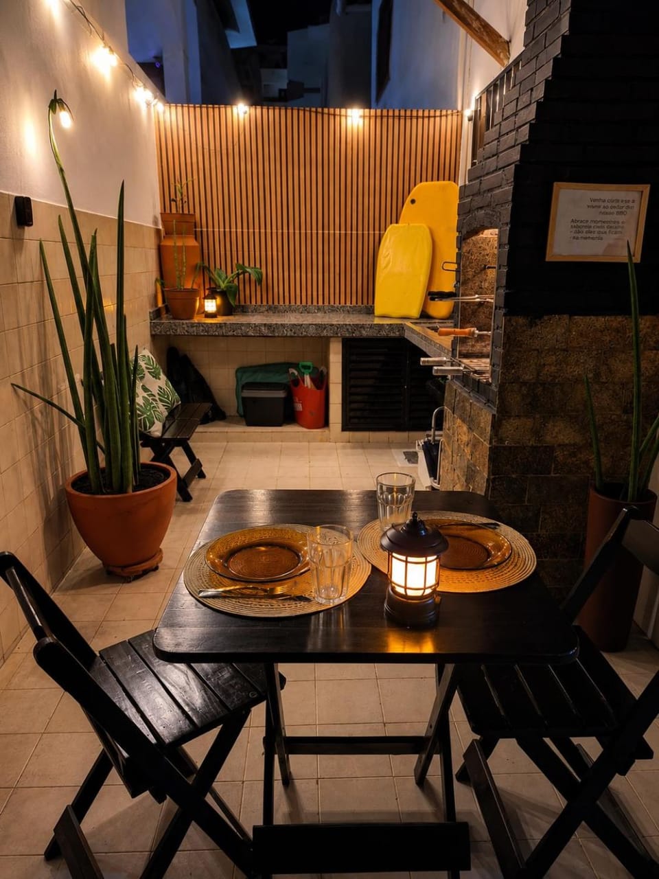 Night, BBQ facilities, Dining area
