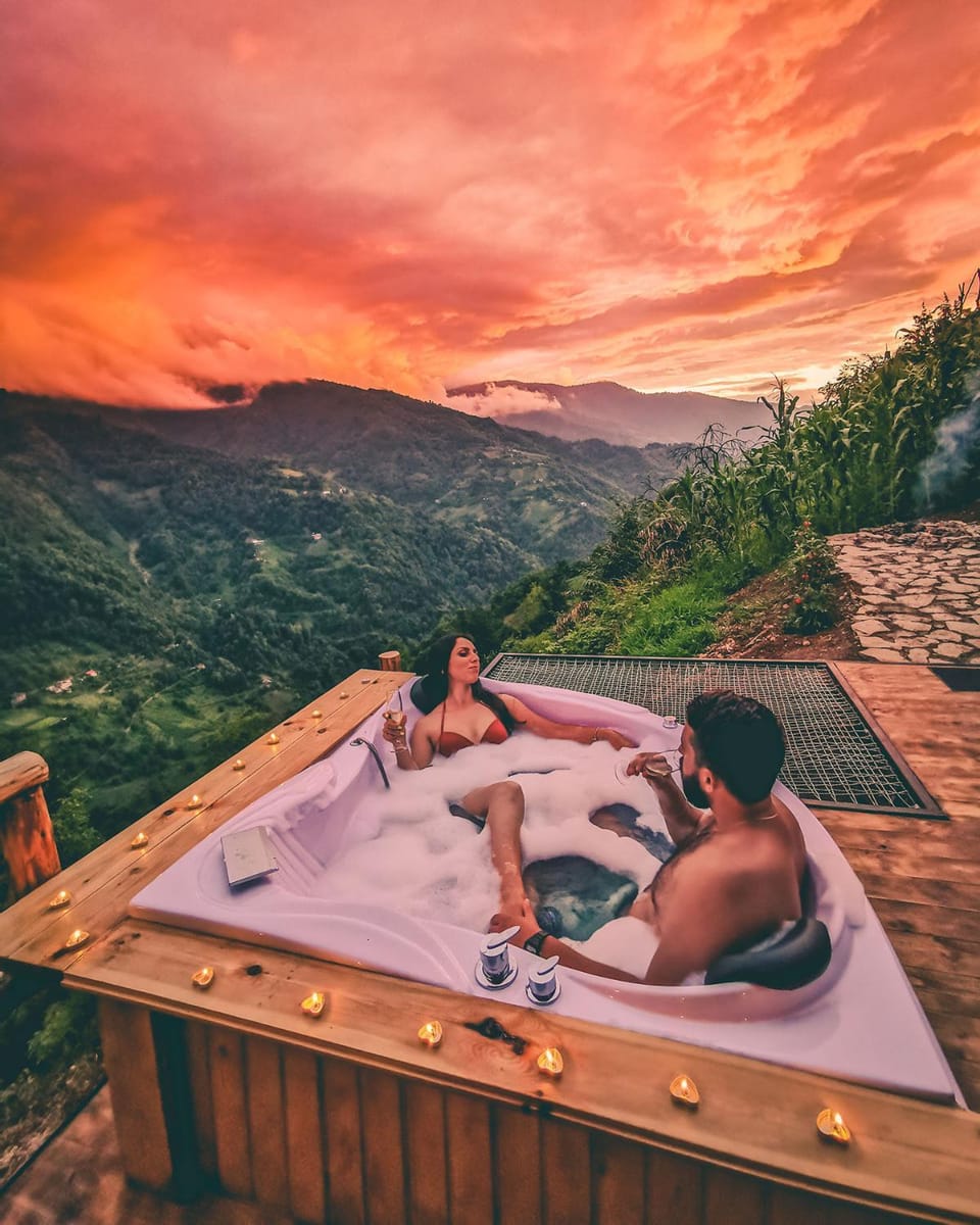 Balcony/Terrace, Sunset, group of guests
