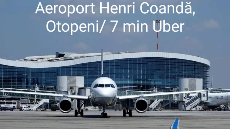 Airplane by Airport Residence Apartment in Romania
