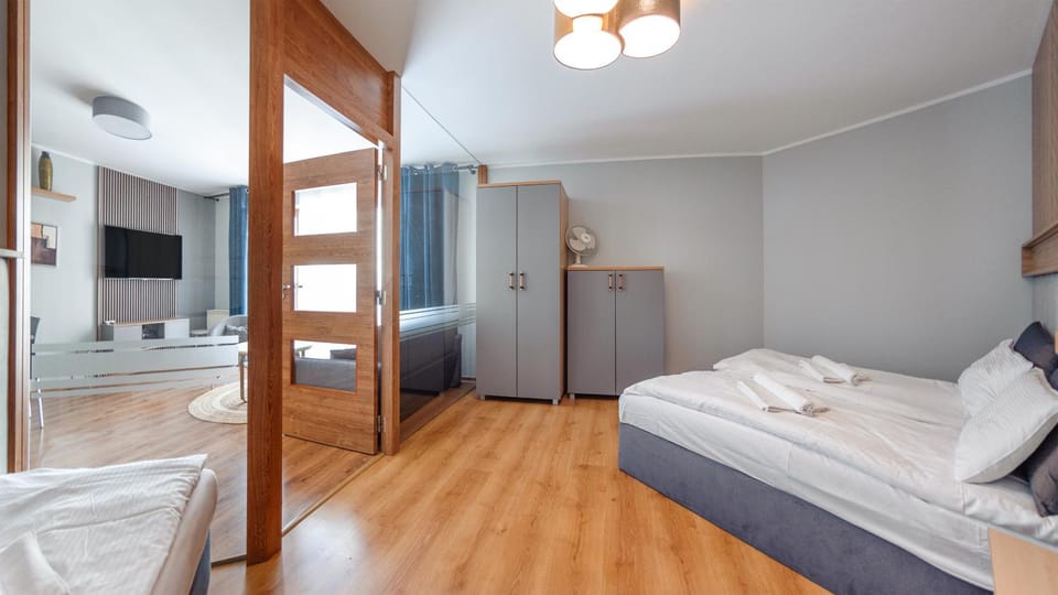 Bed, TV and multimedia, Photo of the whole room, Bedroom, towels, wardrobe