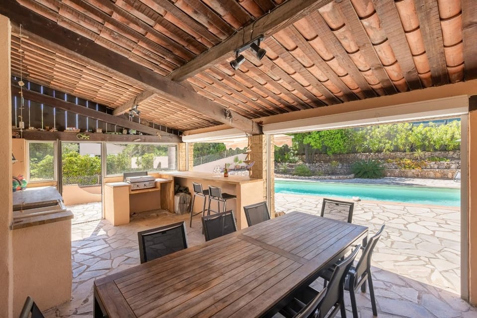 Patio, Day, Kitchen or kitchenette, Dining area, Pool view, Swimming pool, sunbed
