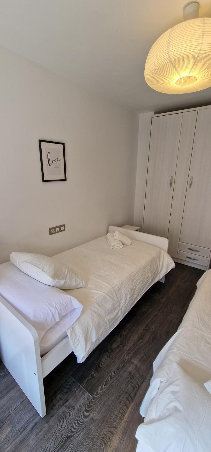 Bed, Photo of the whole room, Bedroom, towels, wardrobe