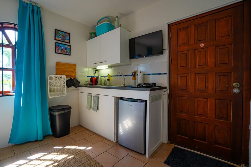 Kitchen or kitchenette, minibar, stove