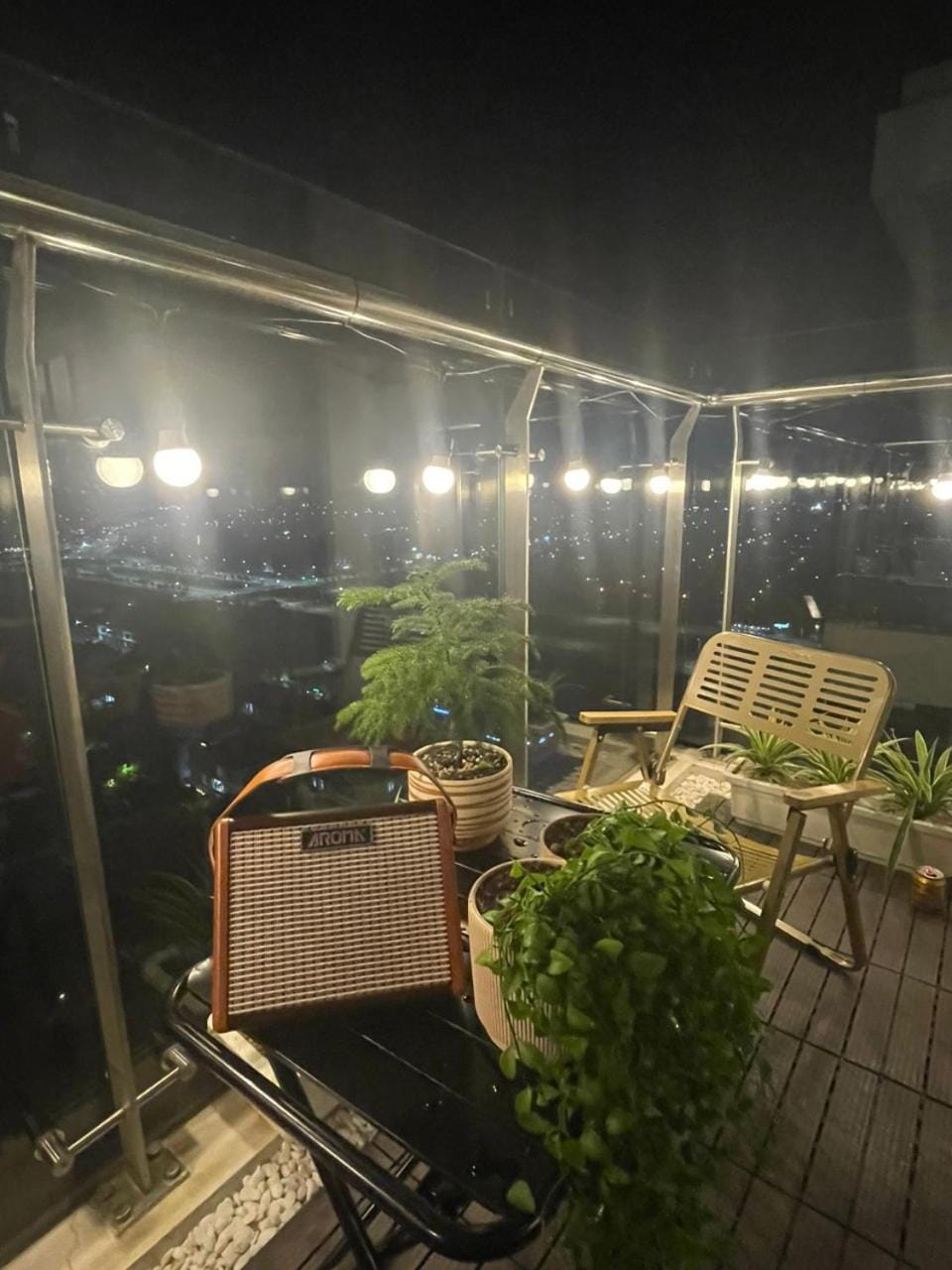 Night, View (from property/room), Balcony/Terrace
