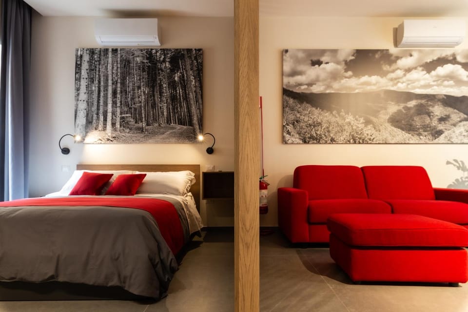 Bed, Living room, Photo of the whole room, Seating area, Bedroom