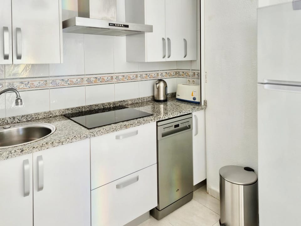 Kitchen or kitchenette, dishwasher