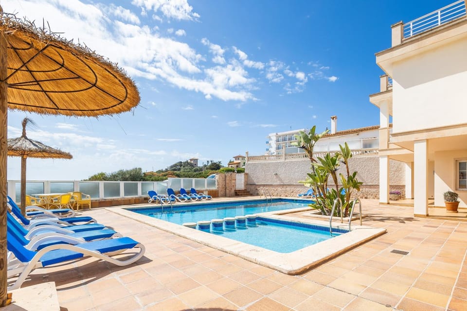 Property building, Living room, Swimming pool