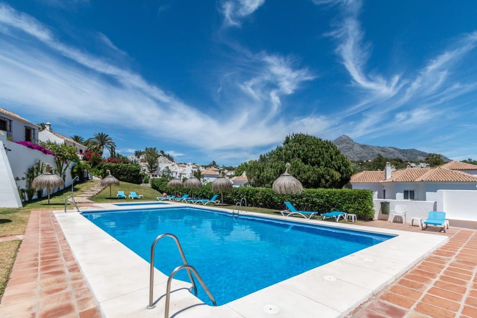 Property building, Living room, Swimming pool