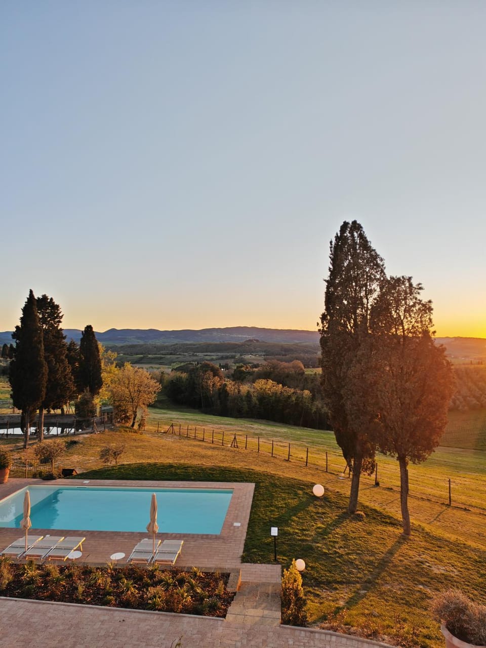 Pool view, Swimming pool, Sunset