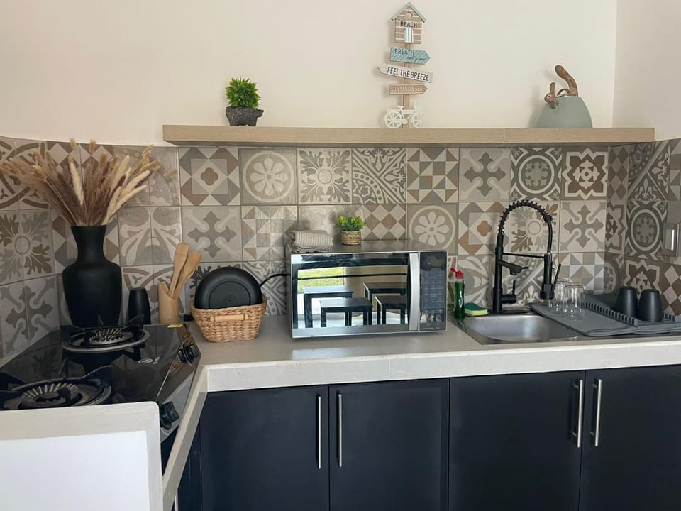 Kitchen or kitchenette, minibar, stove