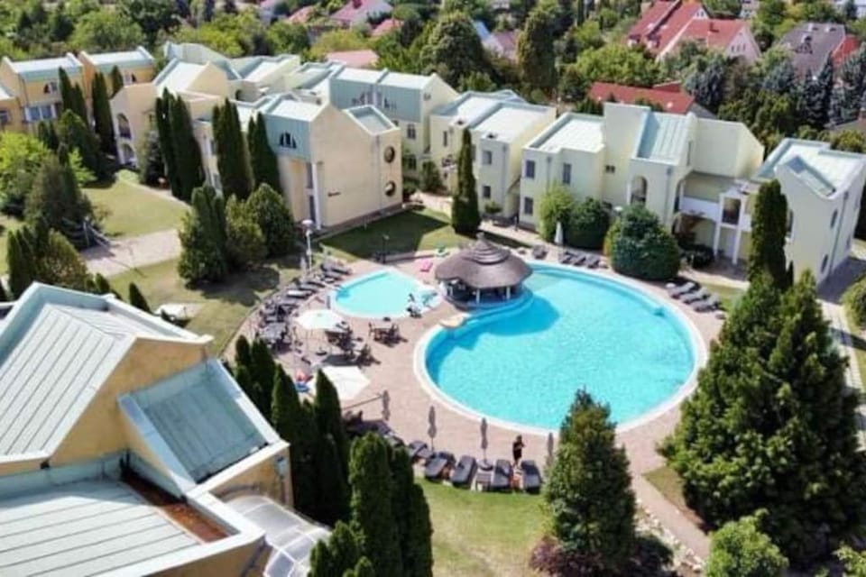 Property building, Bird's eye view, Garden, Garden view, Pool view, Swimming pool, sunbed