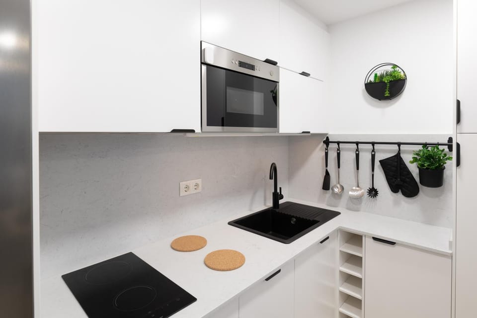 Kitchen or kitchenette, minibar, stove