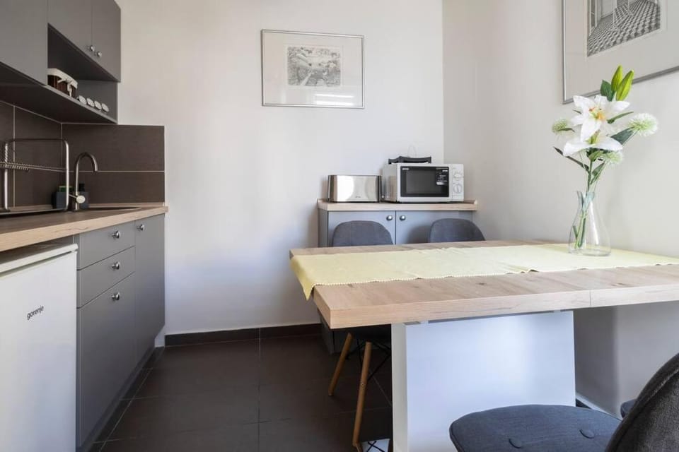 Kitchen or kitchenette, Dining area, stove, toaster