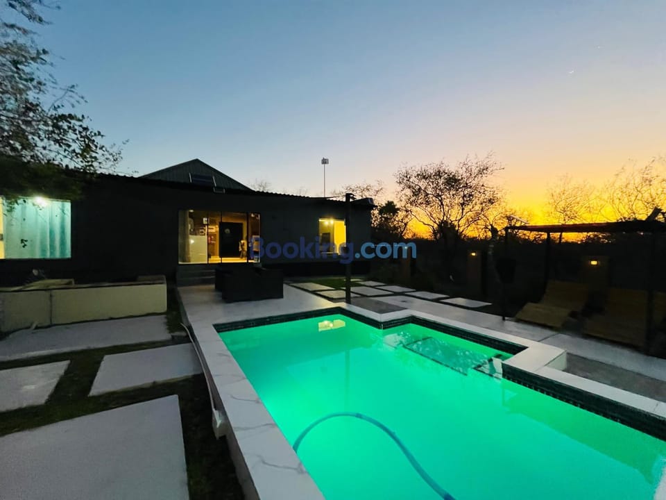 Natural landscape, Pool view, Swimming pool, Sunset, sunbed