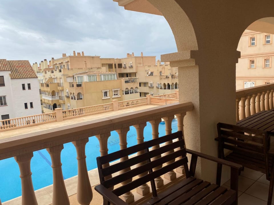 Property building, Day, View (from property/room), Balcony/Terrace, Pool view, Swimming pool