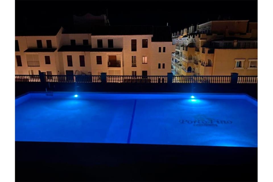 Property building, Night, Natural landscape, Balcony/Terrace, Swimming pool