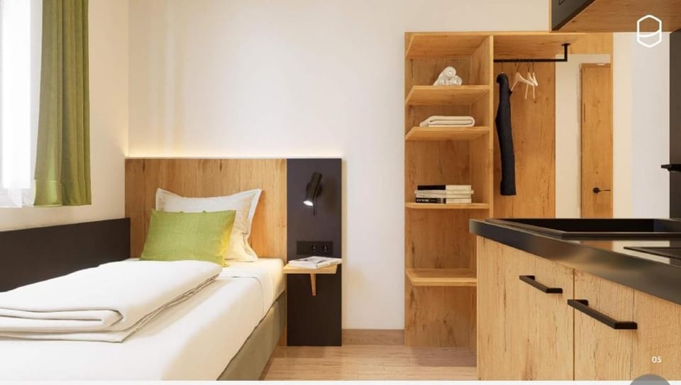 Bed, Kitchen or kitchenette, Photo of the whole room, wardrobe