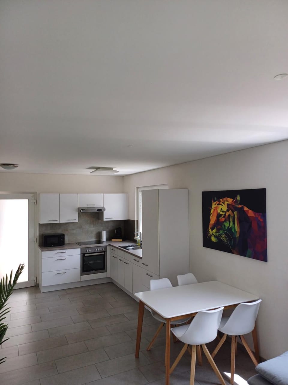 Kitchen or kitchenette, Dining area, stove