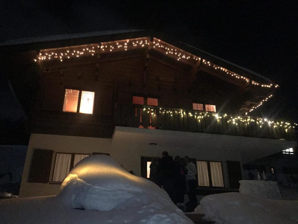 Property building, Night, Winter