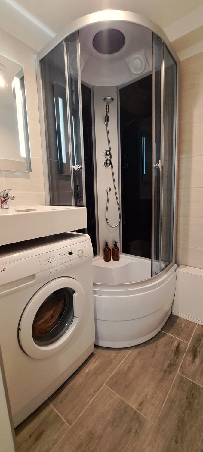 Shower, washing machine