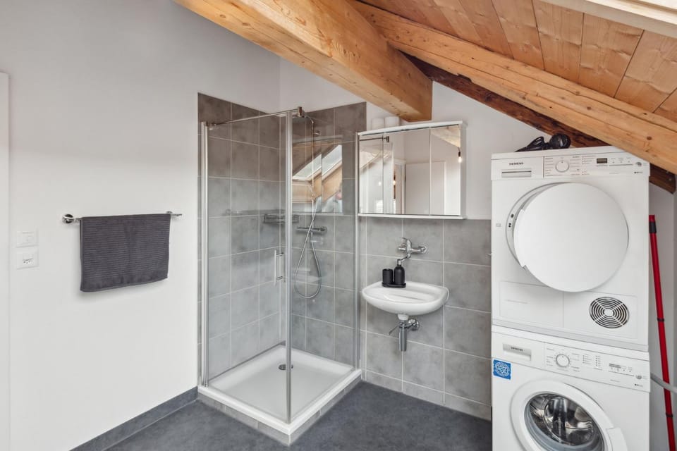 Shower, Bathroom, washing machine, dryer