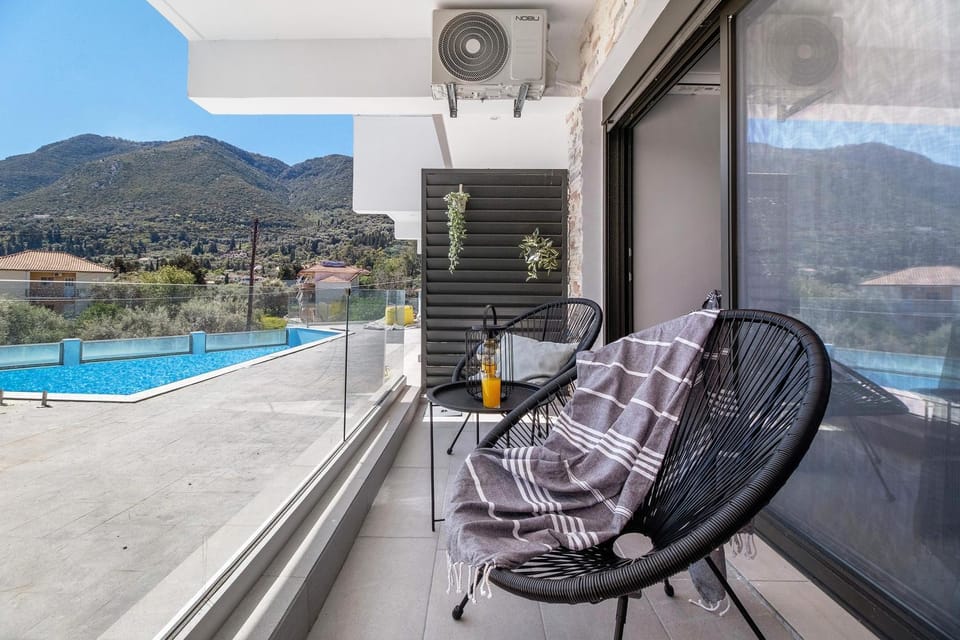 Property building, Living room, Swimming pool