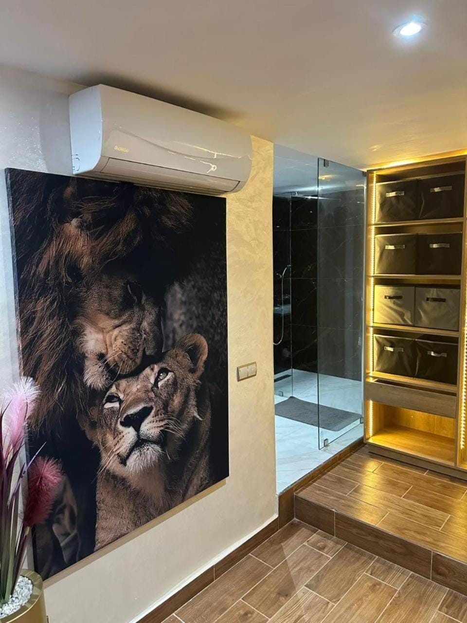 Bathroom, wardrobe, air conditioner