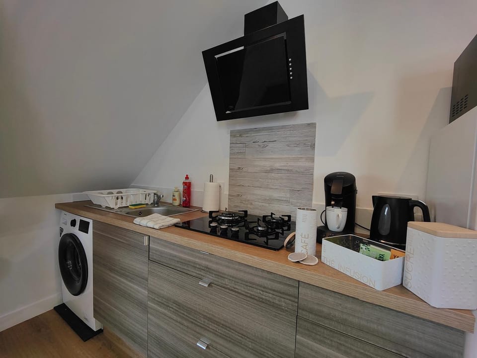 Coffee/tea facilities, minibar, stove, washing machine, kitchen