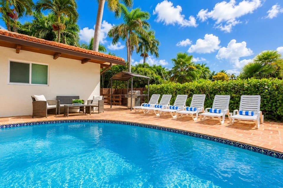 Property building, Patio, Pool view, Swimming pool