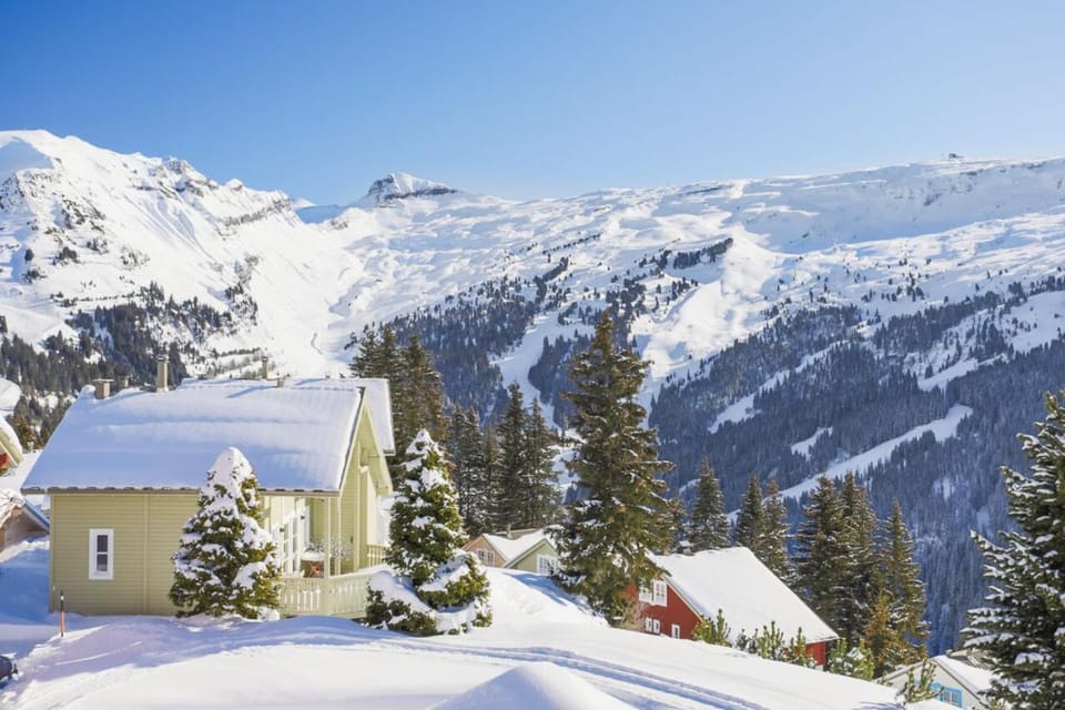 Skiing, Mountain view