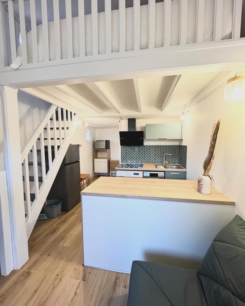 Kitchen or kitchenette, minibar, stove