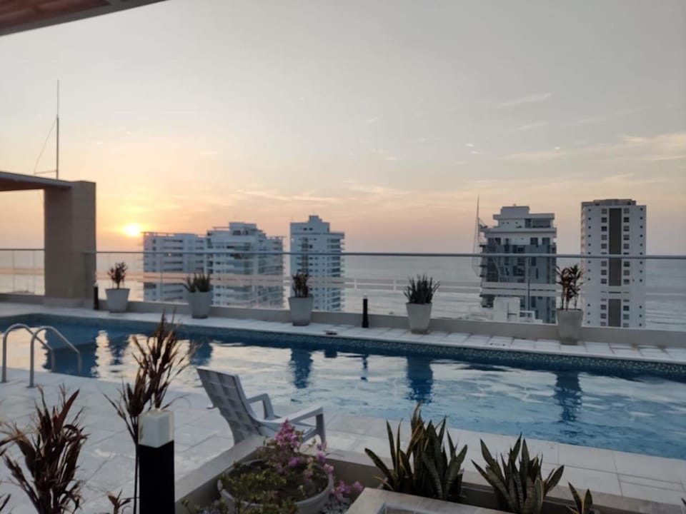 Swimming pool, Sunset