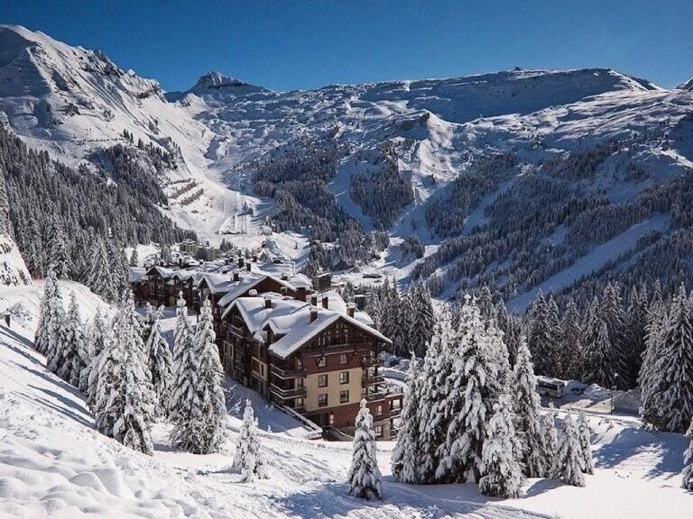 Natural landscape, Skiing, Mountain view